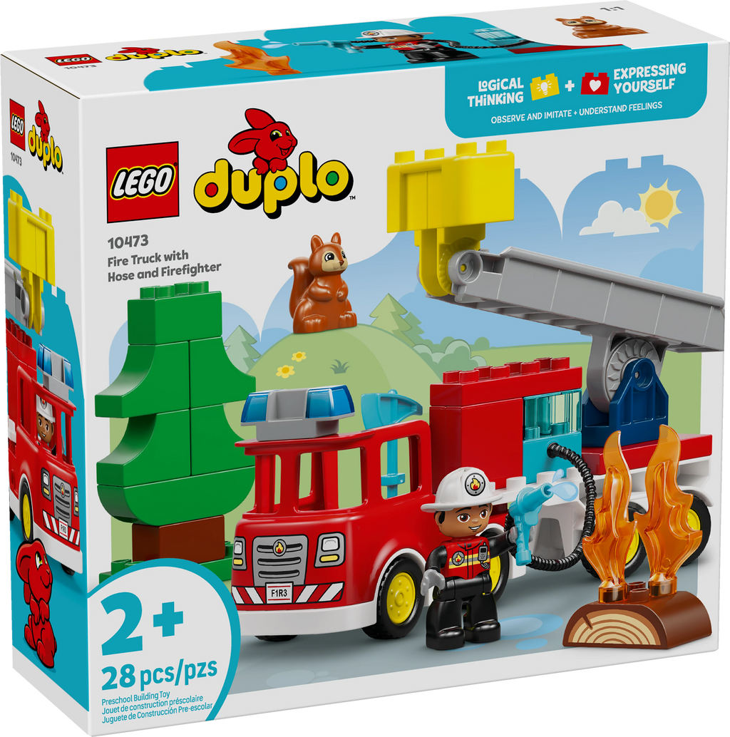 Fire Truck with Hose and Firefighter