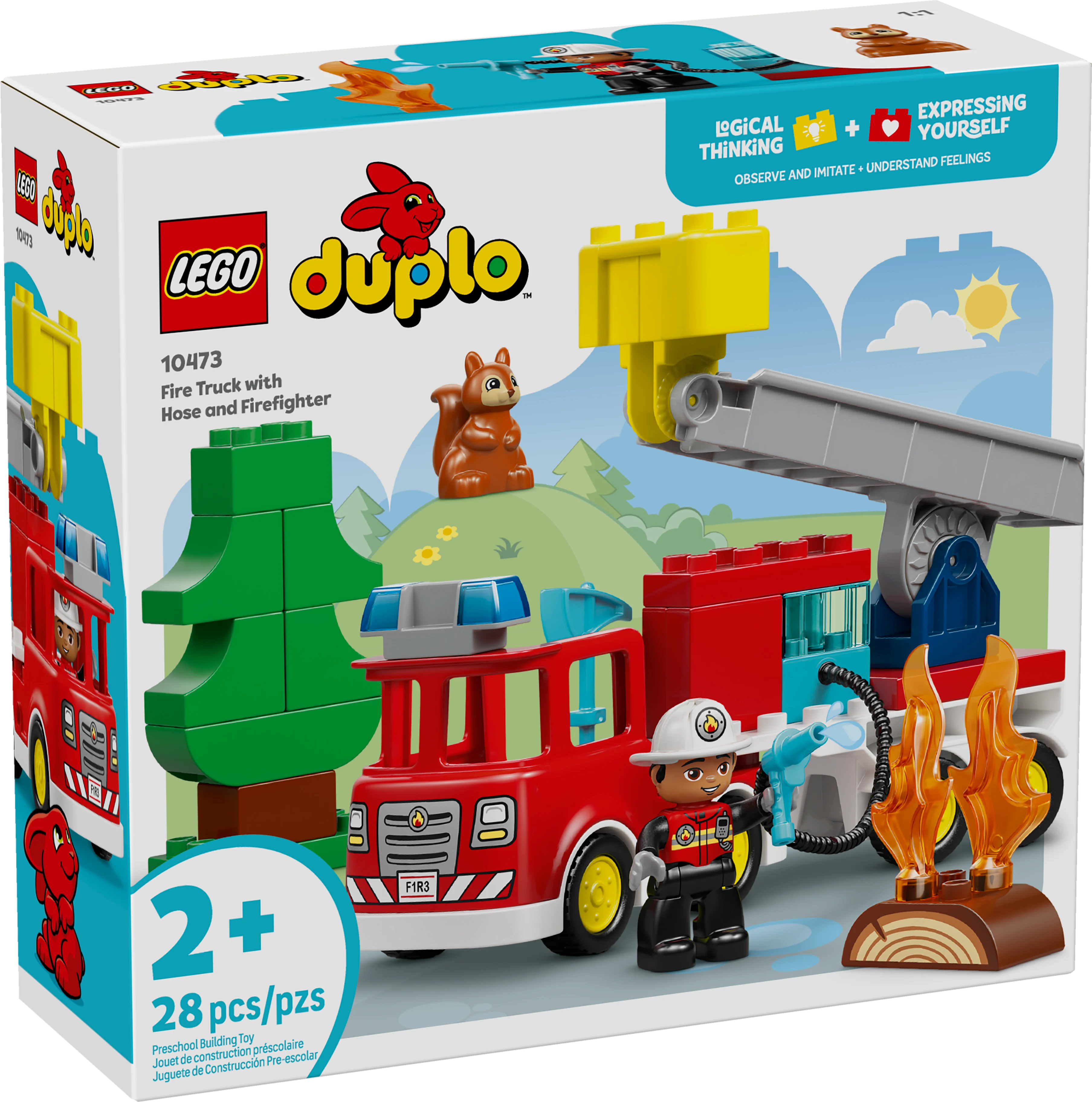 Fire Truck with Hose and Firefighter