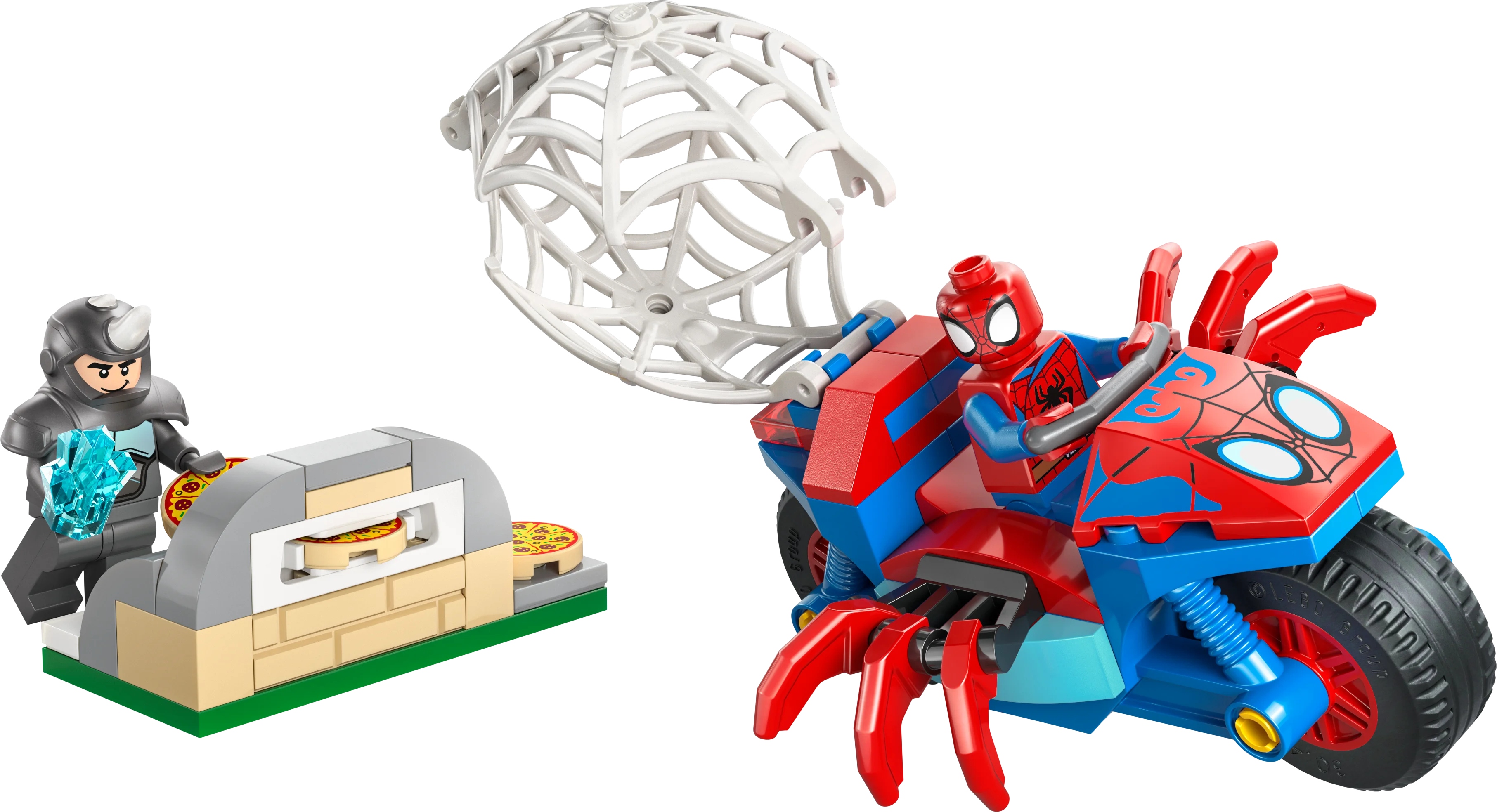 Spidey on his Motorcycle vs. Rhino