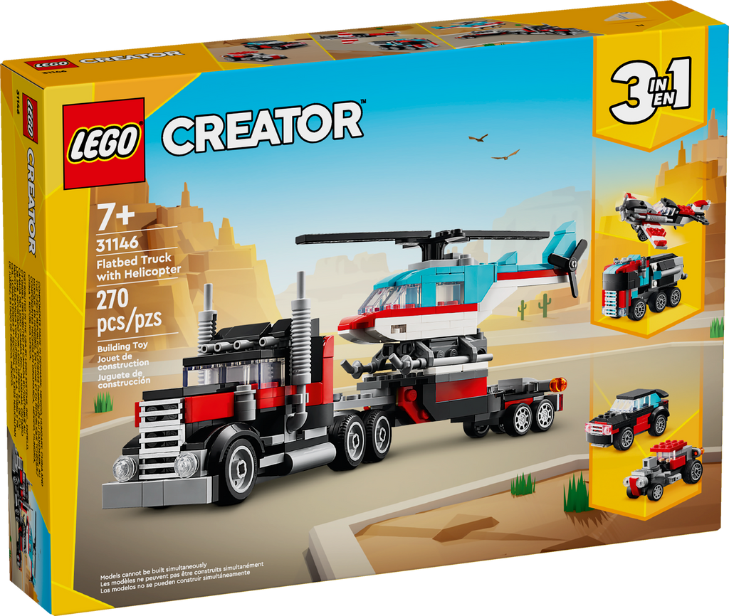 Flatbed Truck with Helicopter