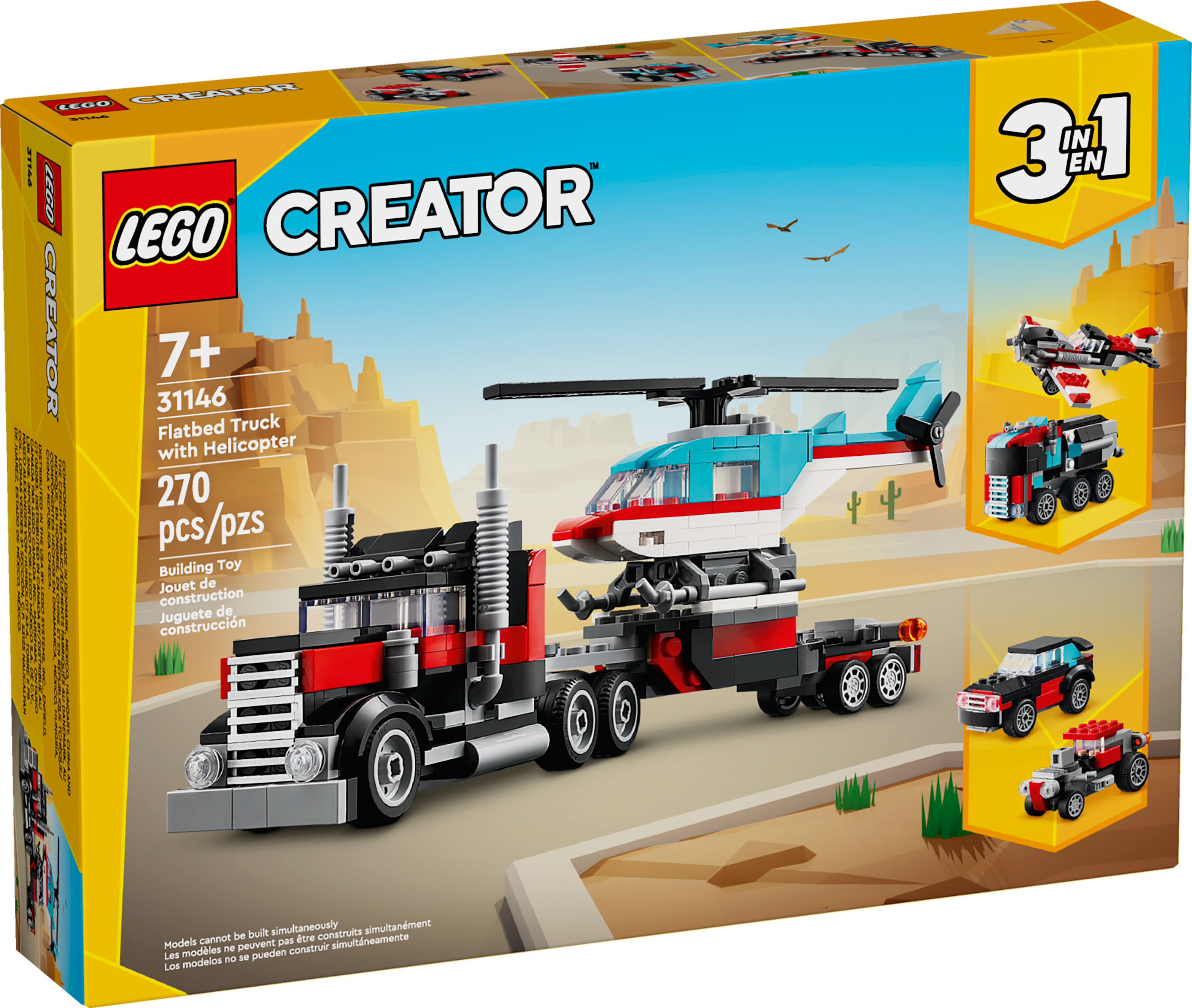 Flatbed Truck with Helicopter