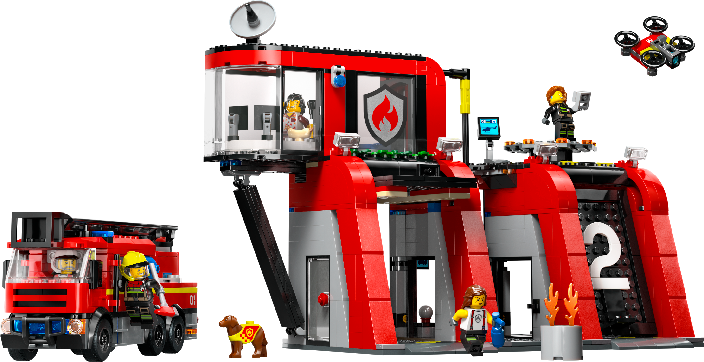 Fire Station with Fire Truck
