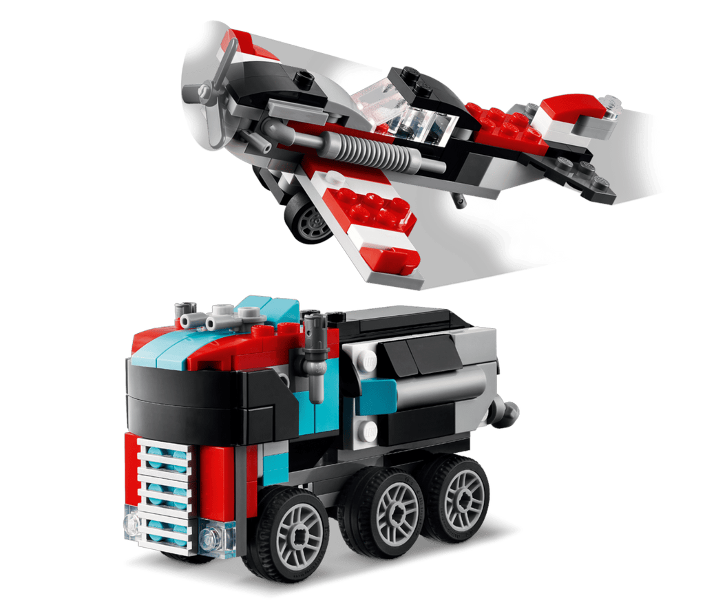 Flatbed Truck with Helicopter